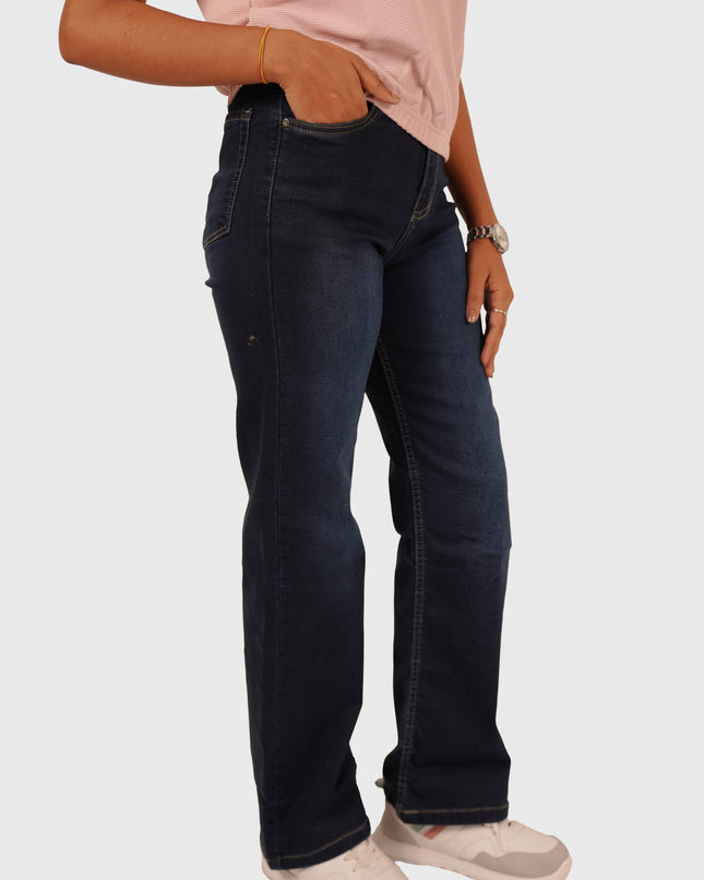 Women’s Dark Indigo White Wash Wide Leg Jeans
