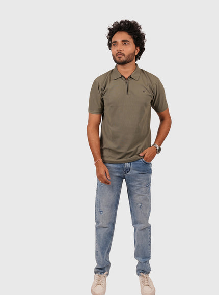 Men’s Light Blue Narrow Fit Distressed Jeans – Stretchable Denim