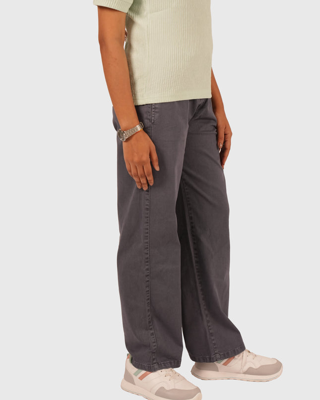 Women’s Dark Grey Relaxed Straight Fit Jeans