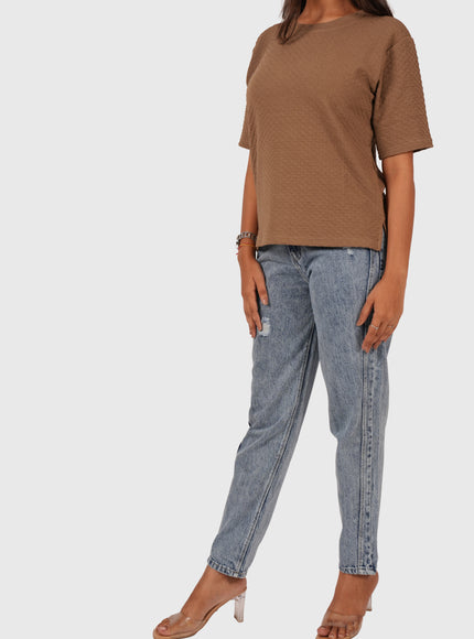 Women’s Sky Blue Full-Length Mom Fit Jeans