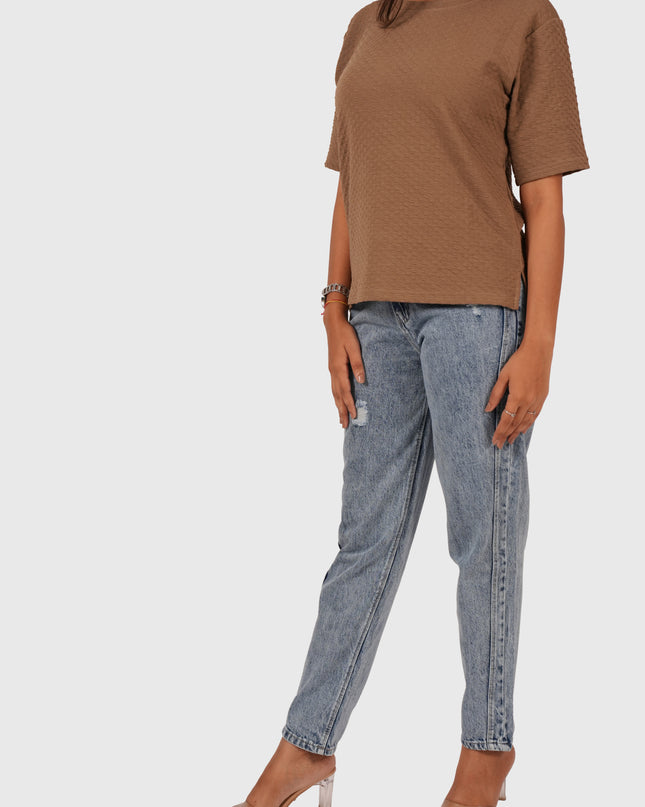 Women’s Sky Blue Full-Length Mom Fit Jeans