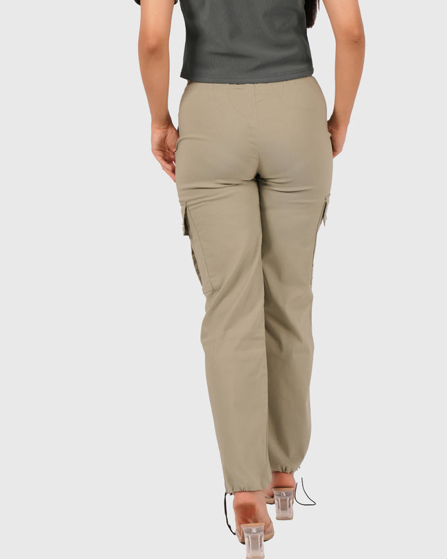 Women’s Sage Green Wide Leg Cargo Korean Pants