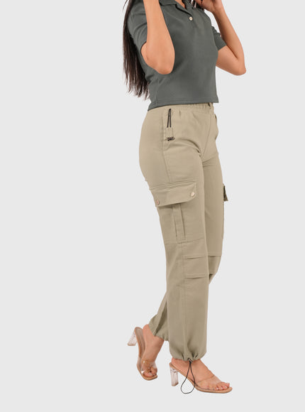 Women’s Sage Green Wide Leg Cargo Korean Pants