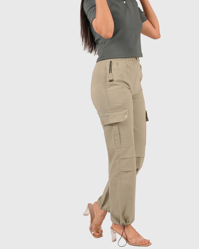 Women’s Sage Green Wide Leg Cargo Korean Pants