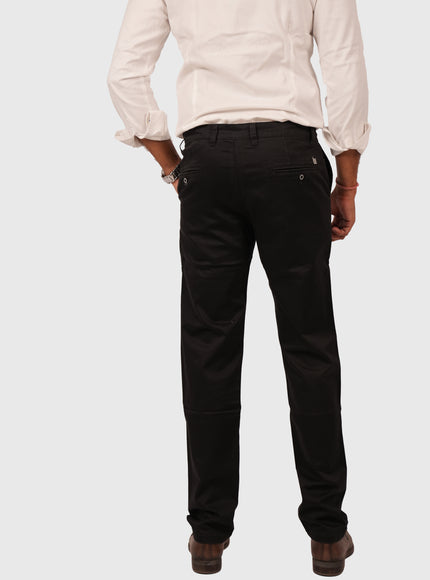 Men’s Black Regular Fit Cotton Pants