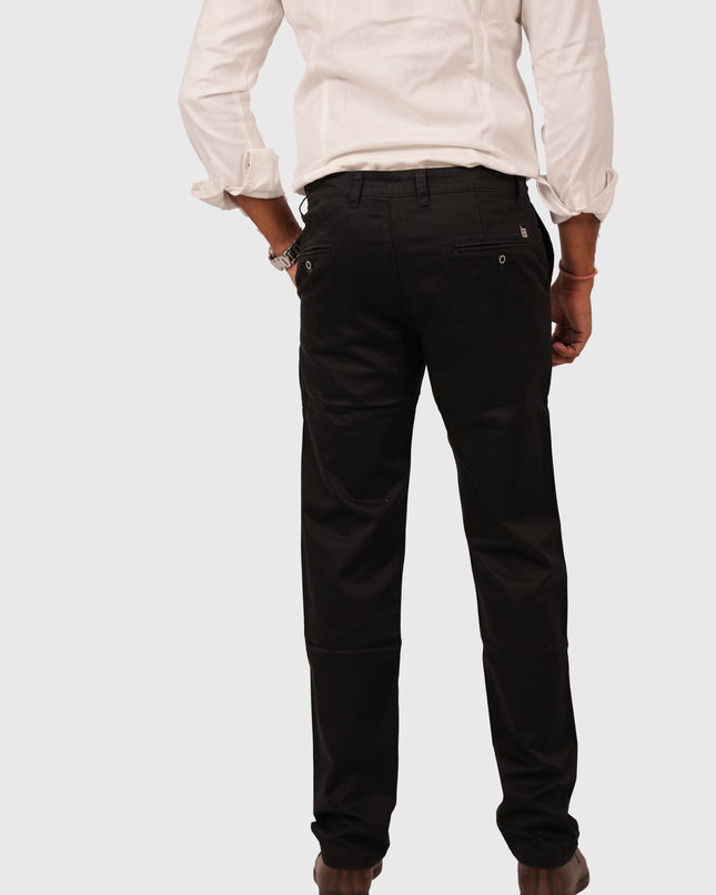 Men’s Black Regular Fit Cotton Pants