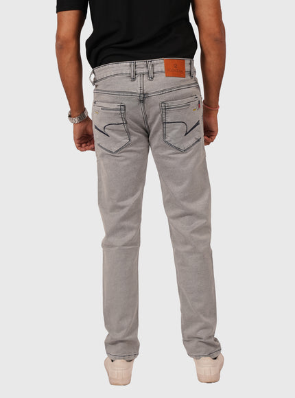 Men’s Light Grey Narrow Fit Knitted Stretchable Jeans
