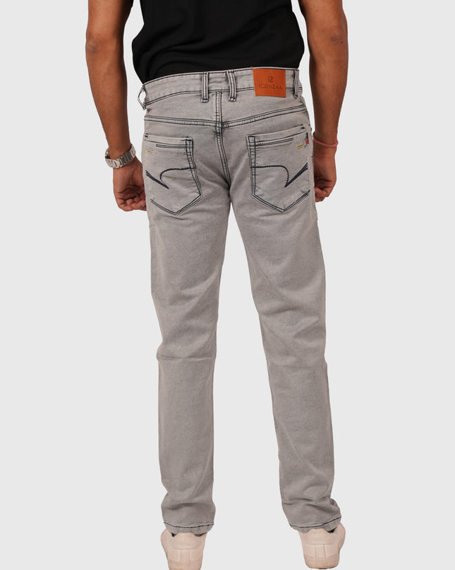 Men’s Light Grey Narrow Fit Knitted Stretchable Jeans