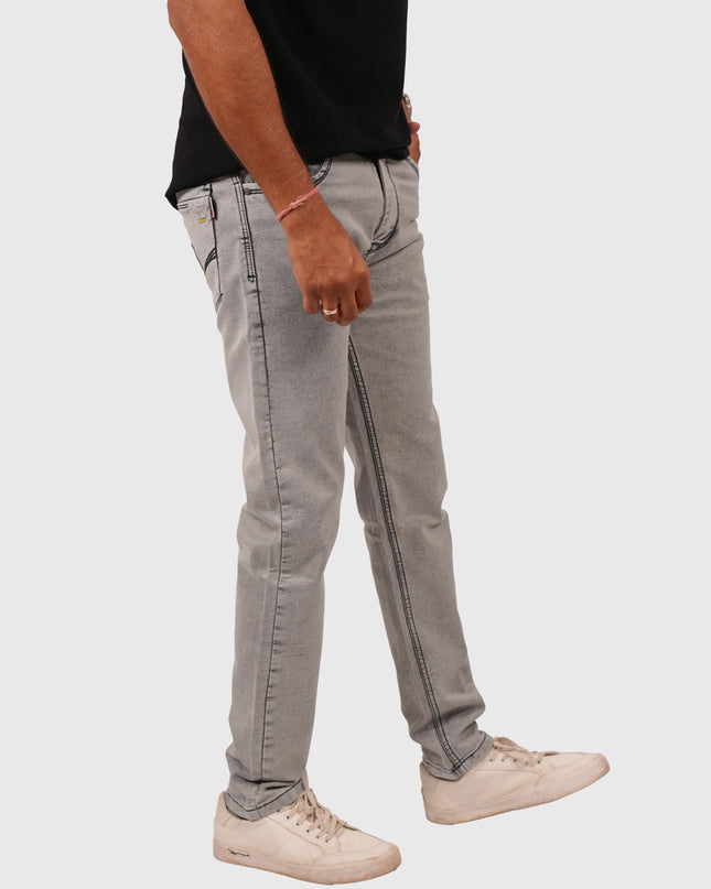 Men’s Light Grey Narrow Fit Knitted Stretchable Jeans