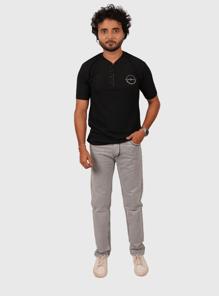 Men’s Light Grey Narrow Fit Knitted Stretchable Jeans
