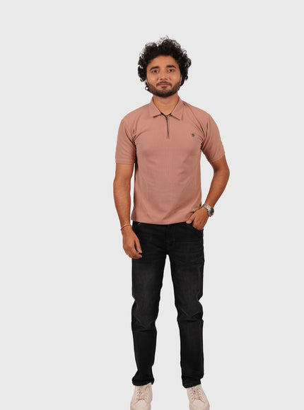 Men’s Black Knitted Narrow Fit Stretchable Jeans – White Wash