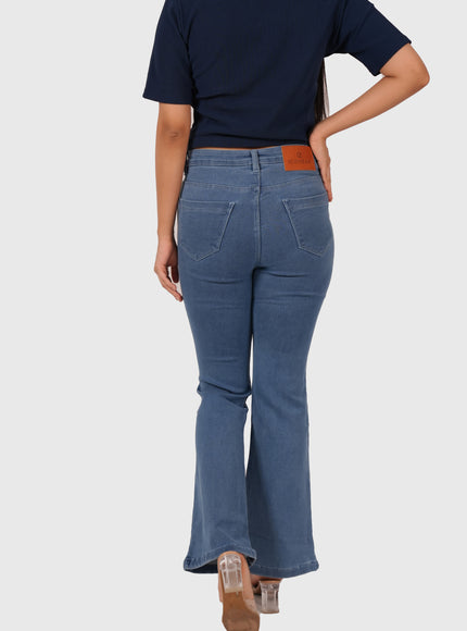 Women’s Light Blue Full-Length Bell Bottom Jeans