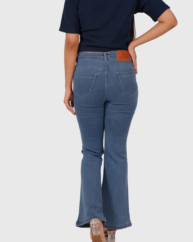 Women’s Light Blue Full-Length Bell Bottom Jeans