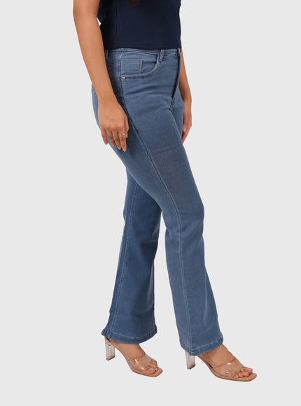 Women’s Light Blue Full-Length Bell Bottom Jeans