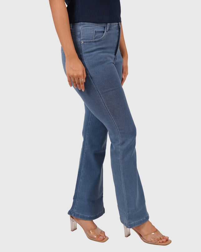 Women’s Light Blue Full-Length Bell Bottom Jeans