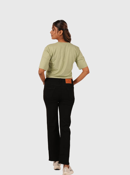 Women’s Light Green Oversized Crop T-Shirt