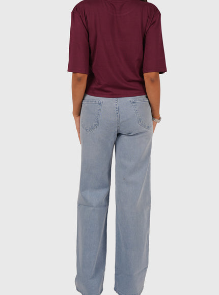 Women’s Wine Oversized Crop T-Shirt