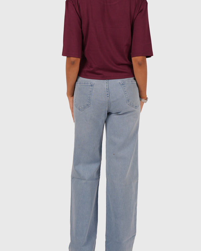 Women’s Wine Oversized Crop T-Shirt