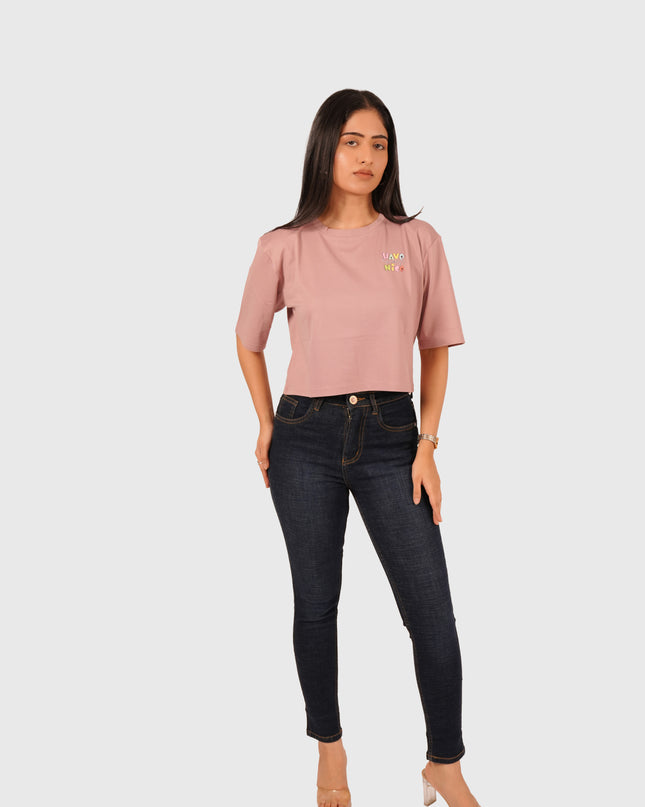 Women’s Dark Blue Stretchable Ankle-Length Jeans – Blue Hint with White Wash