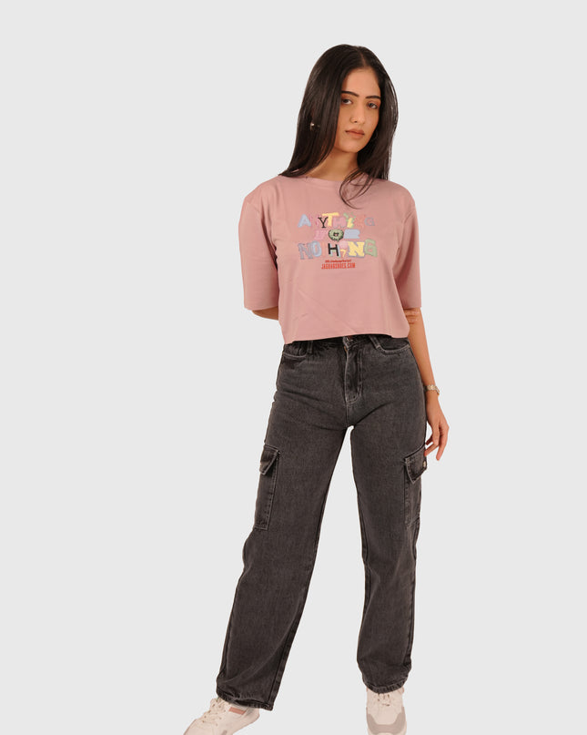 Women’s Charcoal Black 6-Pocket Cargo Jeans