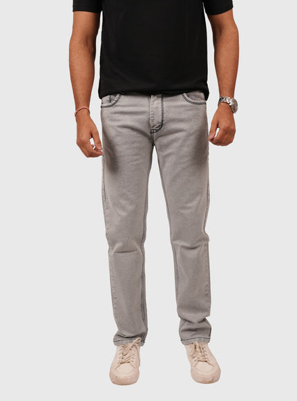 Men’s Light Grey Narrow Fit Knitted Stretchable Jeans