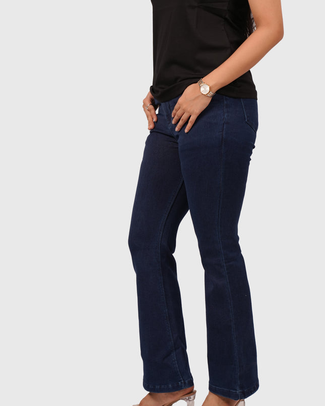 Women’s Dark Blue Full-Length Bell Bottom Jeans