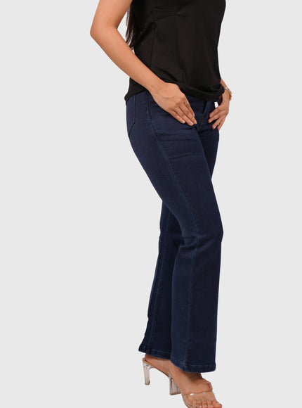 Women’s Dark Blue Full-Length Bell Bottom Jeans