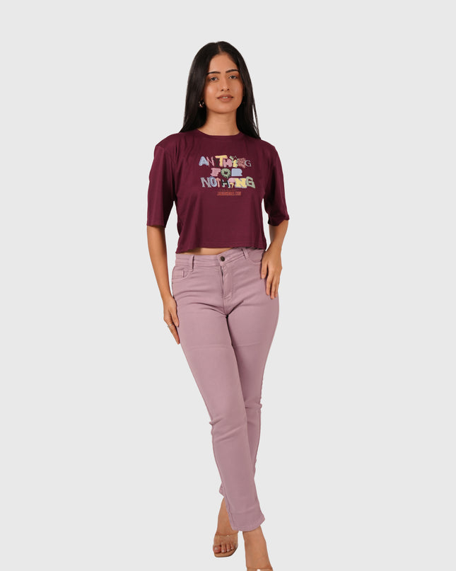 Women’s Peach Ankle-Length Jeans