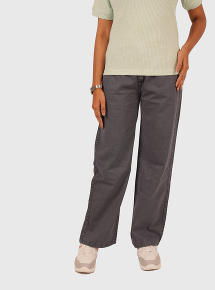 Women’s Dark Grey Relaxed Straight Fit Jeans