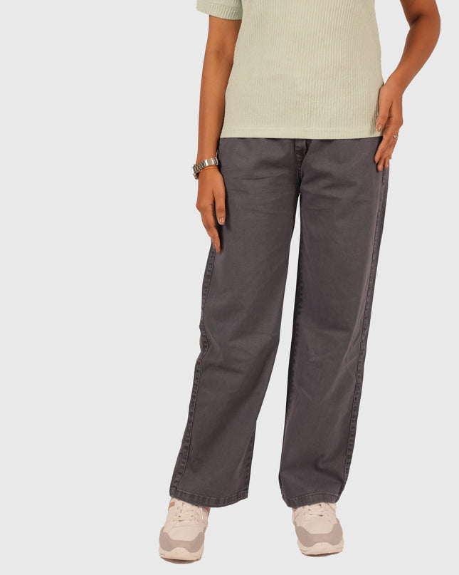 Women’s Dark Grey Relaxed Straight Fit Jeans
