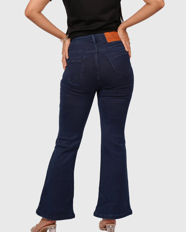 Women’s Dark Blue Full-Length Bell Bottom Jeans