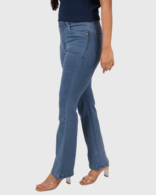 Women’s Light Blue Full-Length Bell Bottom Jeans