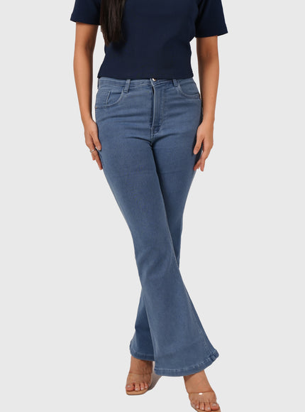 Women’s Light Blue Full-Length Bell Bottom Jeans