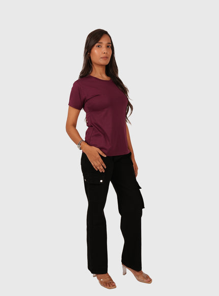 Women’s Jet Black Cargo Denim – Elastic Fitting