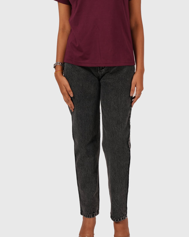 Women’s Carbon Black Full-Length Mom Fit Jeans