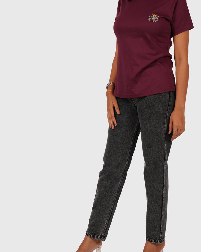 Women’s Carbon Black Full-Length Mom Fit Jeans