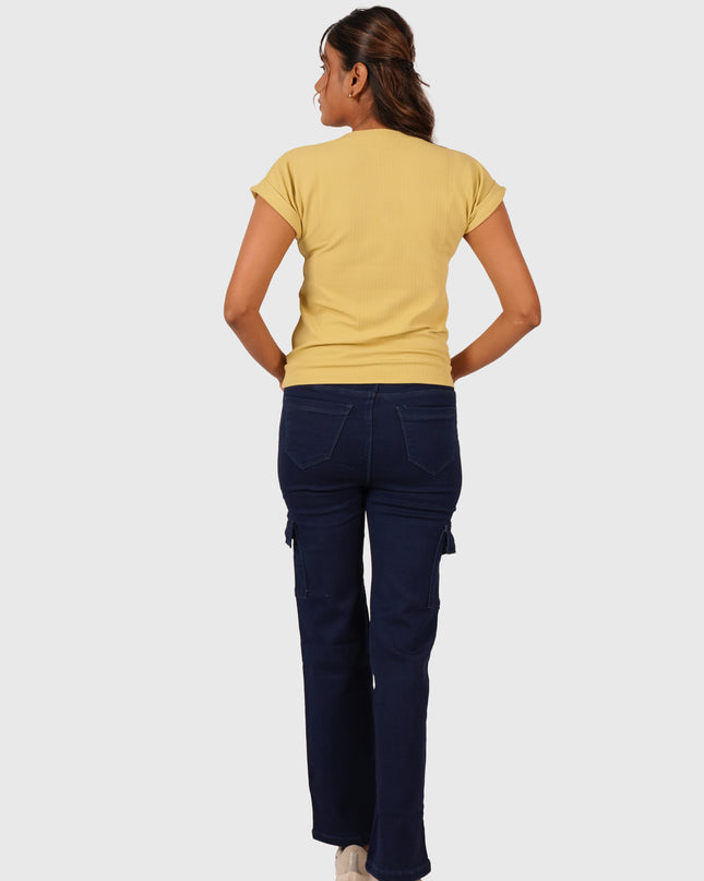 Women’s Light Yellow Regular Fit T-Shirt