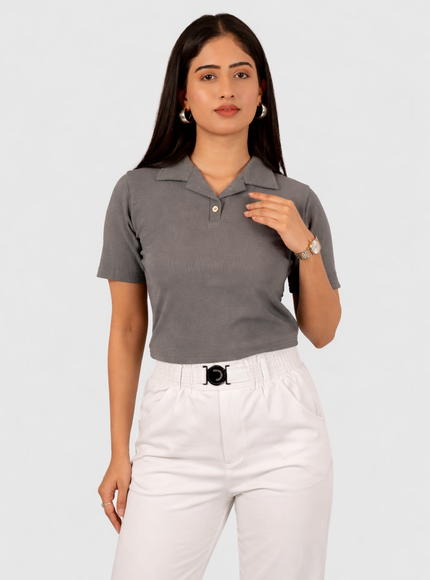 Women’s White Straight Fit Smocking Belt Bukkid Pants