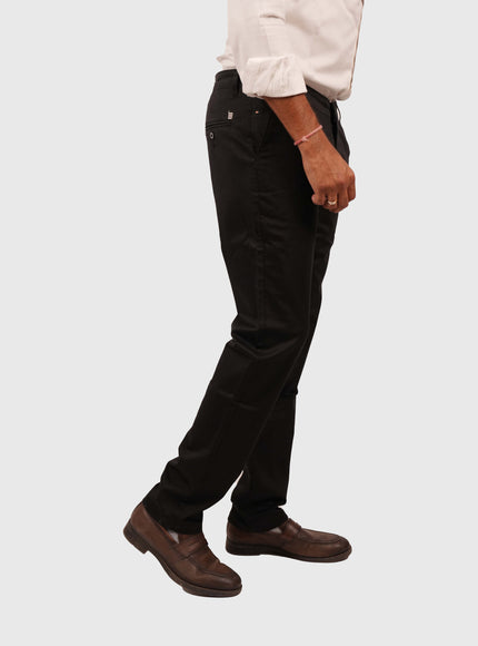 Men’s Black Regular Fit Cotton Pants
