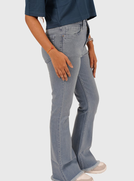 Women’s Light Blue Bell Bottom Stretchable Jeans