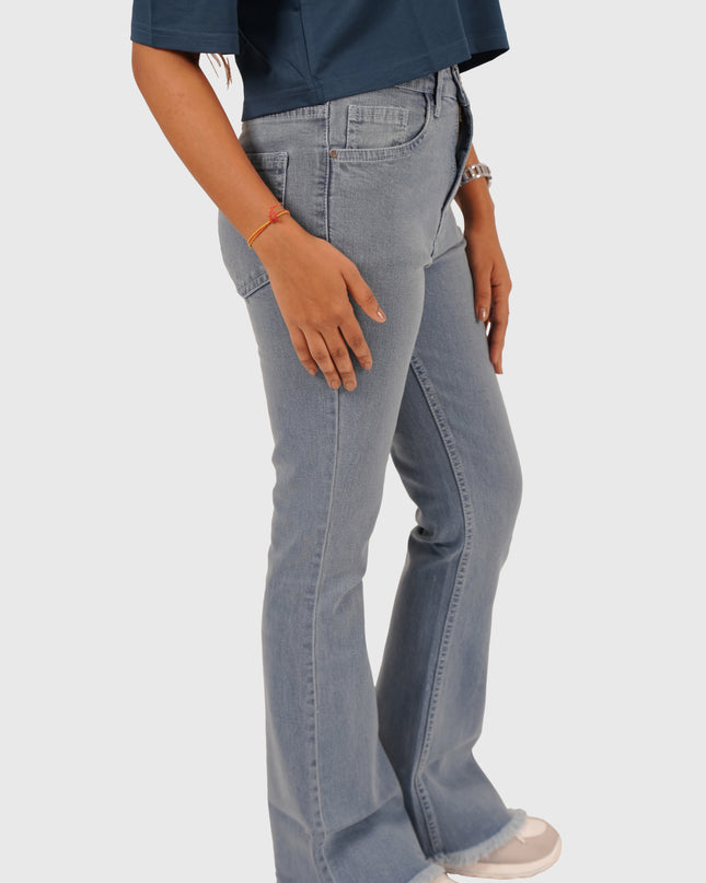Women’s Light Blue Bell Bottom Stretchable Jeans