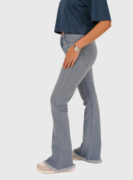 Women’s Light Blue Bell Bottom Stretchable Jeans
