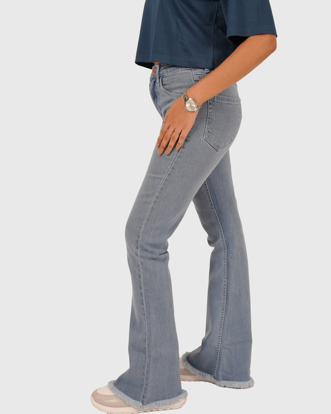 Women’s Light Blue Bell Bottom Stretchable Jeans