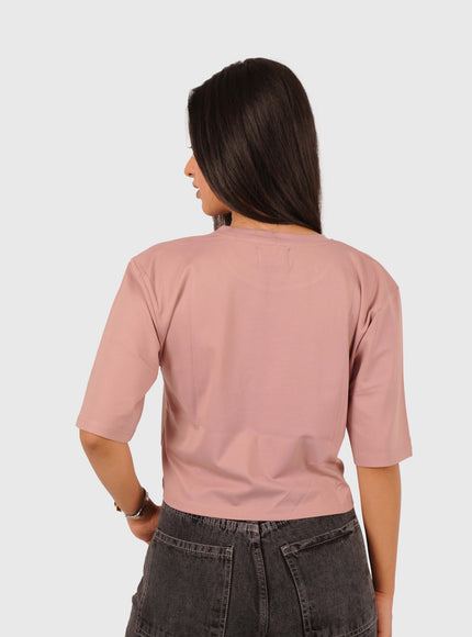Women’s Dusty Pink Oversized Crop T-Shirt