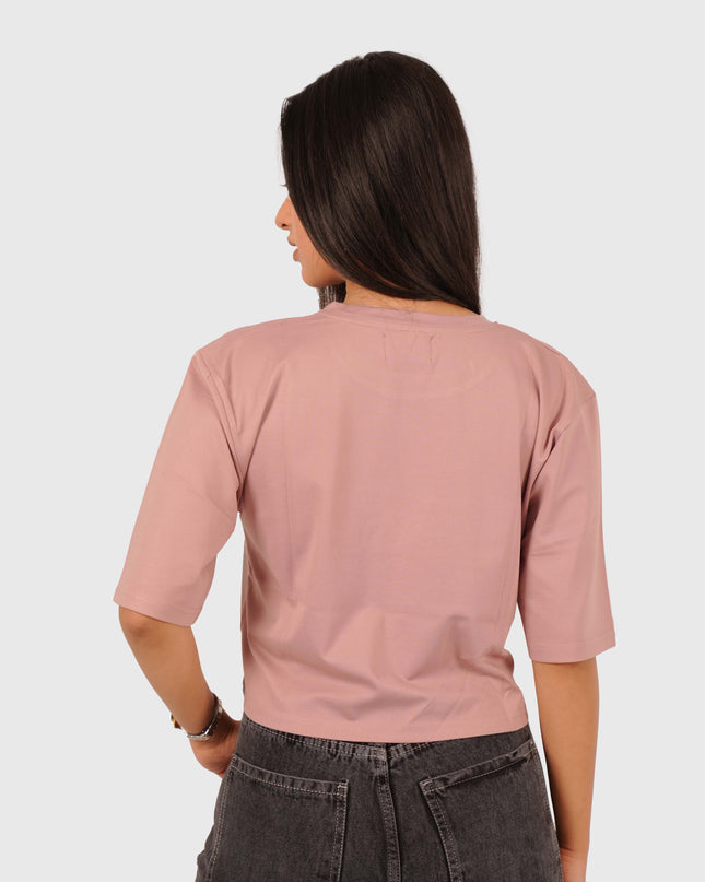 Women’s Dusty Pink Oversized Crop T-Shirt