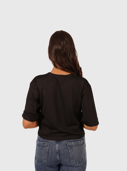 Women’s Black Oversized Crop T-Shirt