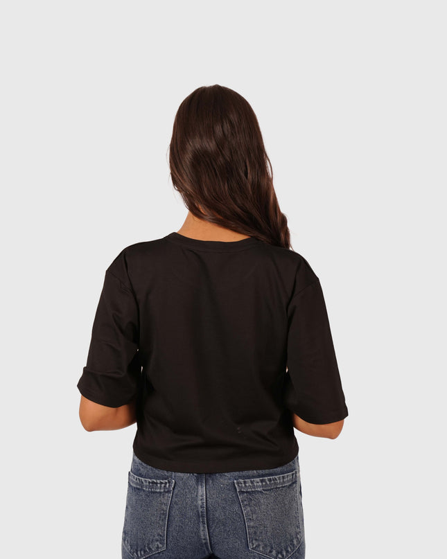 Women’s Black Oversized Crop T-Shirt