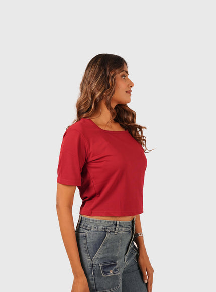Women’s Red Casual Crop Top