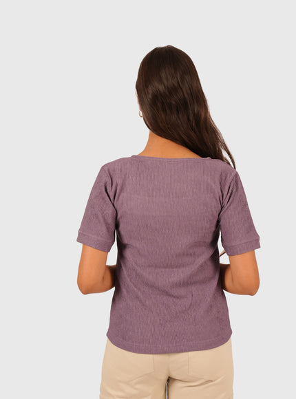 Women’s Purple Regular Fit Square Neck Top