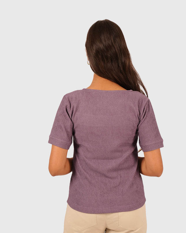 Women’s Purple Regular Fit Square Neck Top